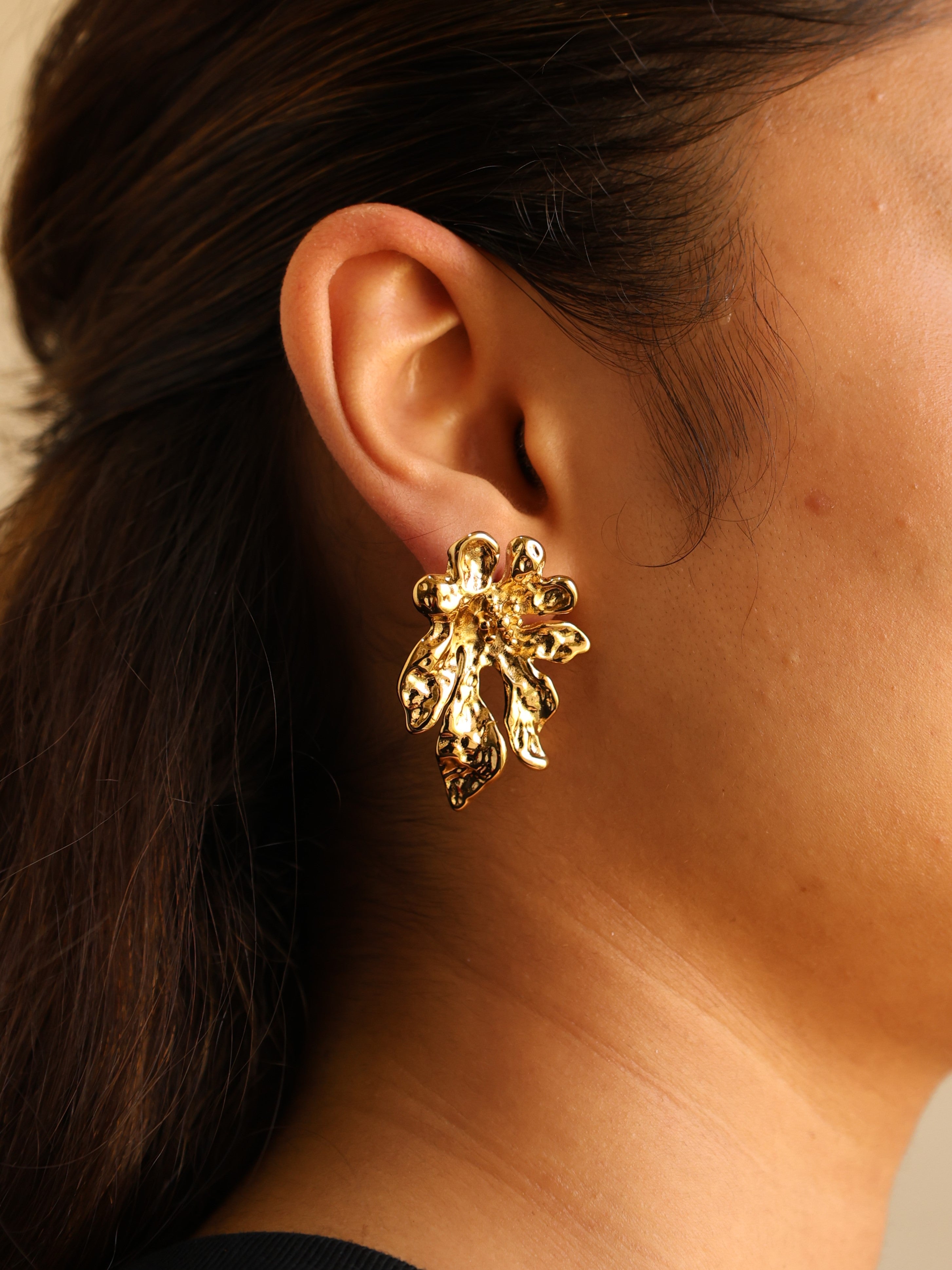Textured Floral Earrings