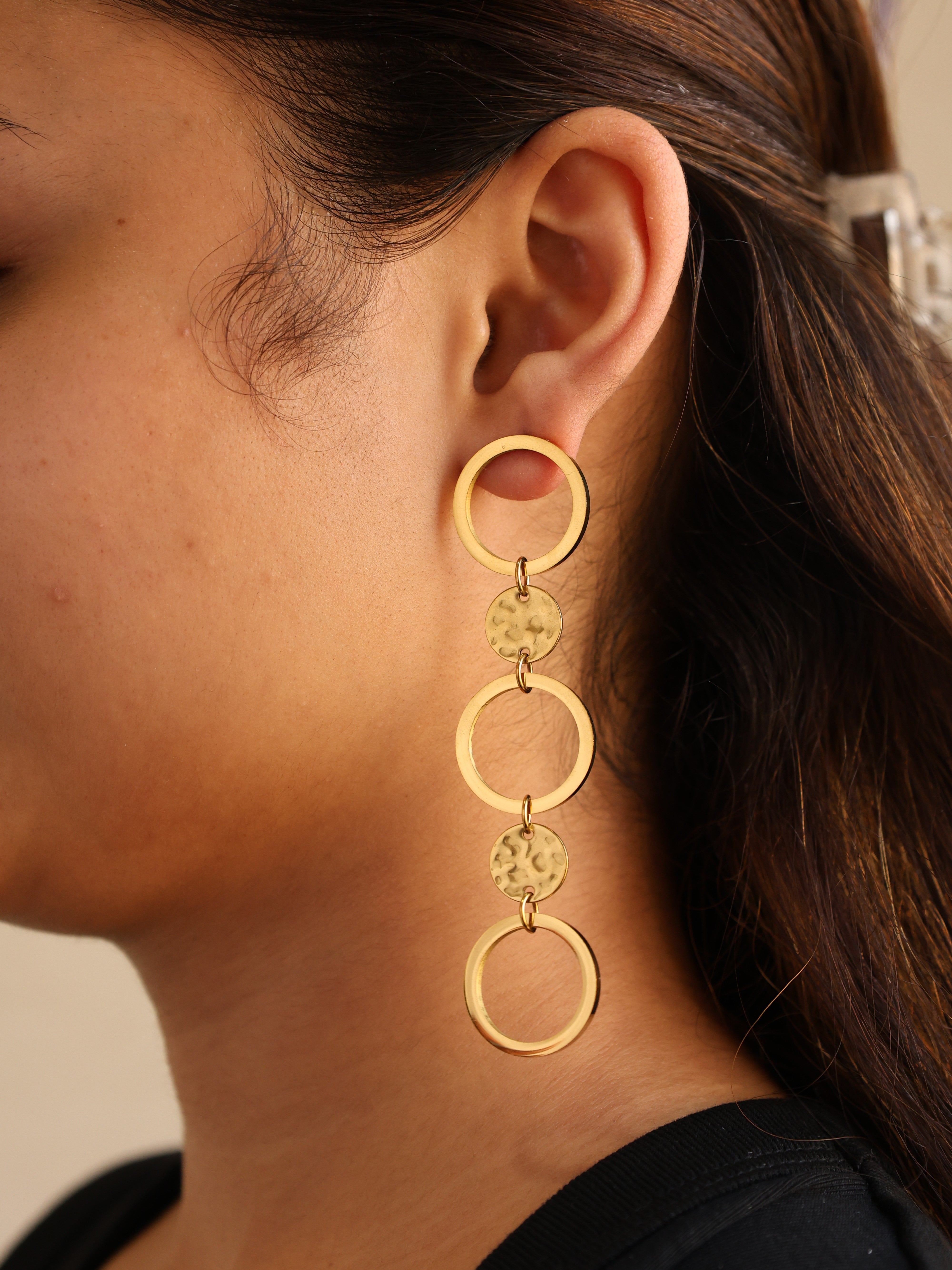 Circle Cascade Drop Earrings