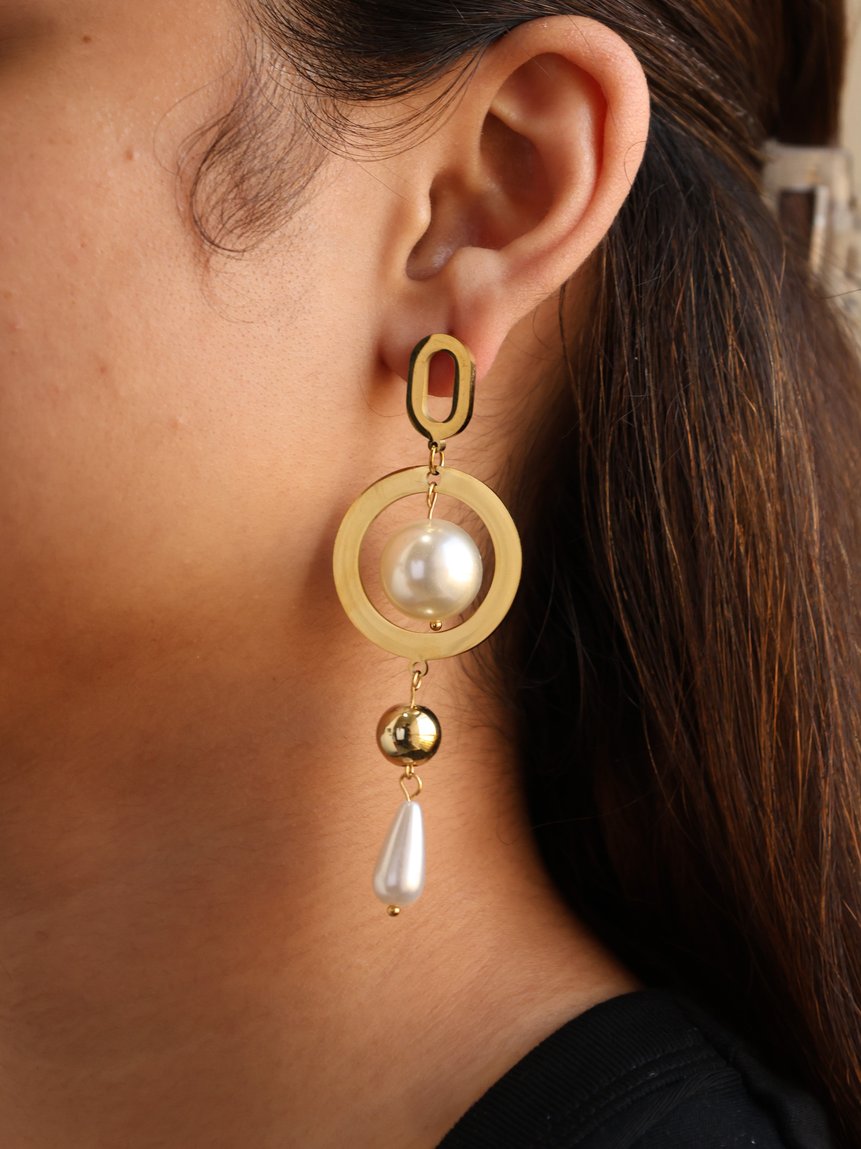 Regal Pearl Drop Earrings