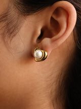 Heart Pearl Studs