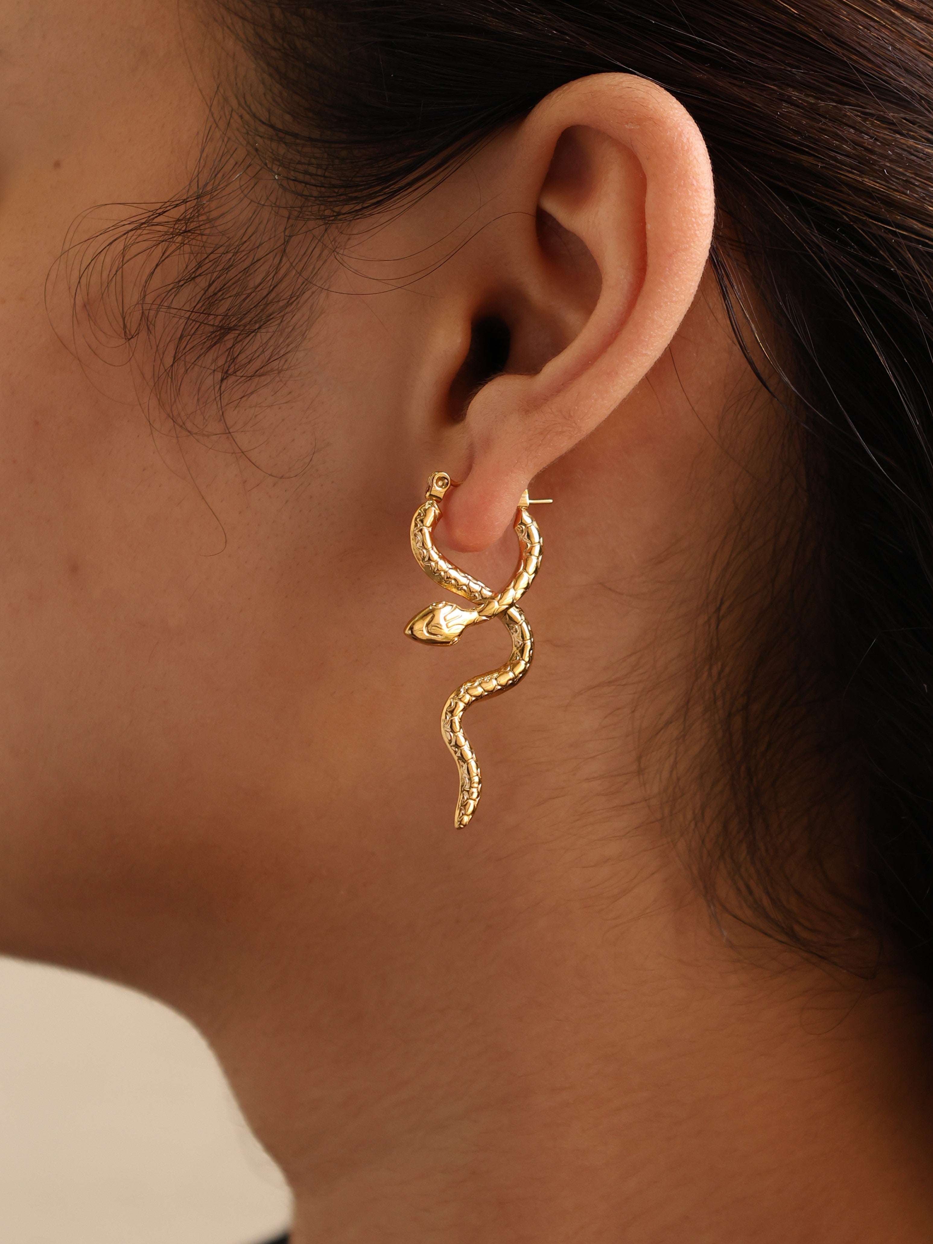 Snake Hoop Earrings