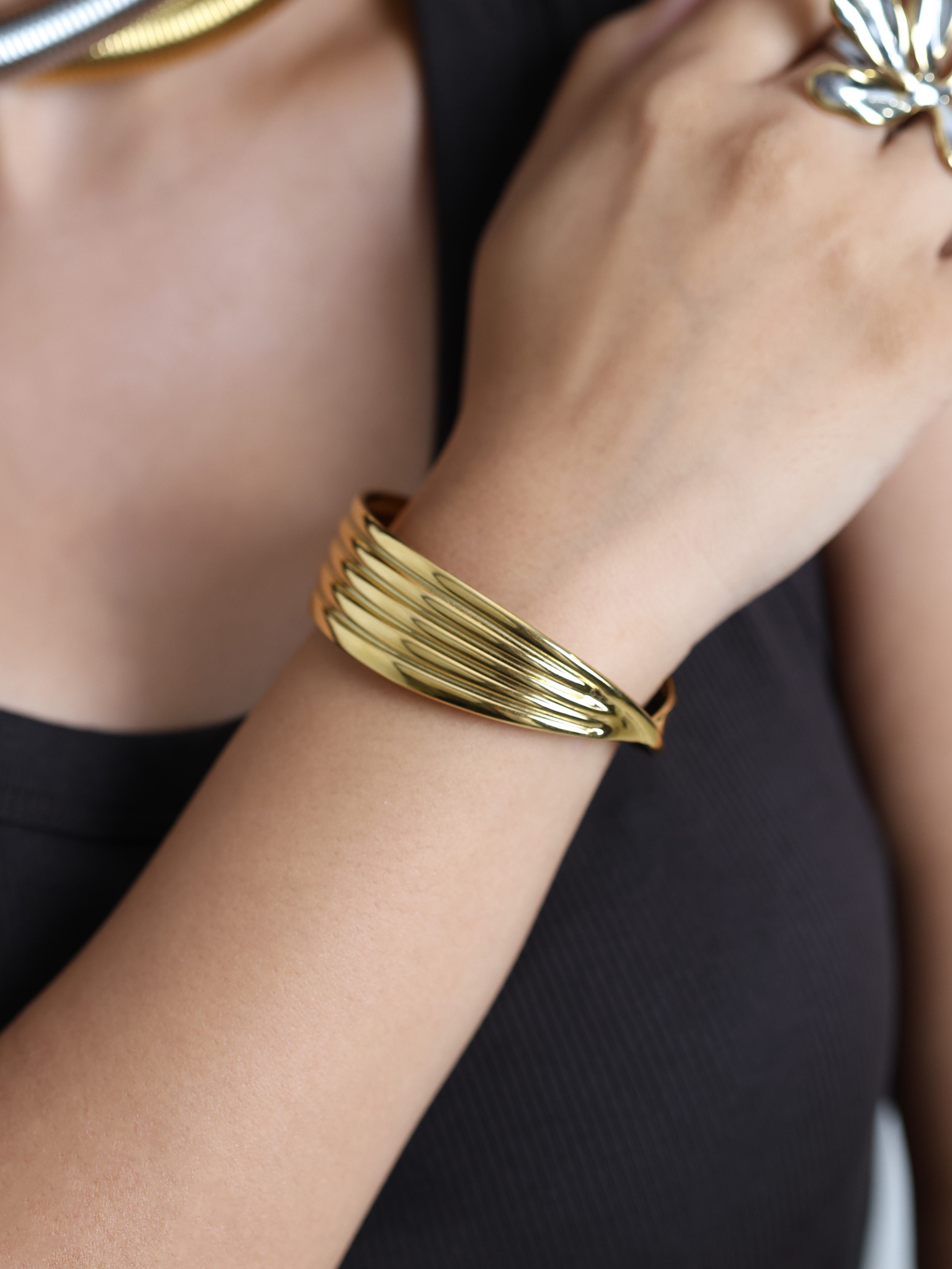 Gold Statement Bangle