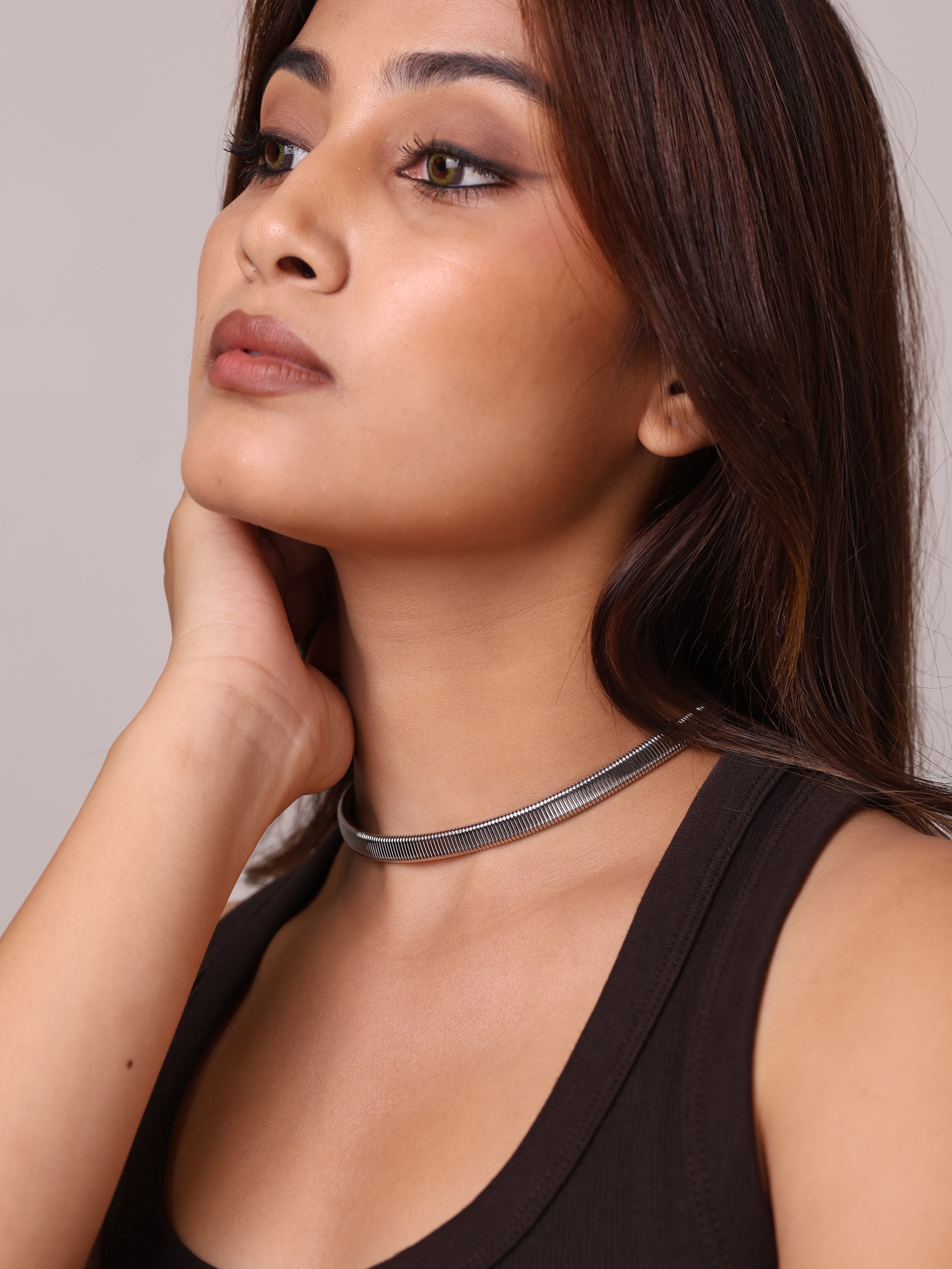 Modern Silver Serpent Choker
