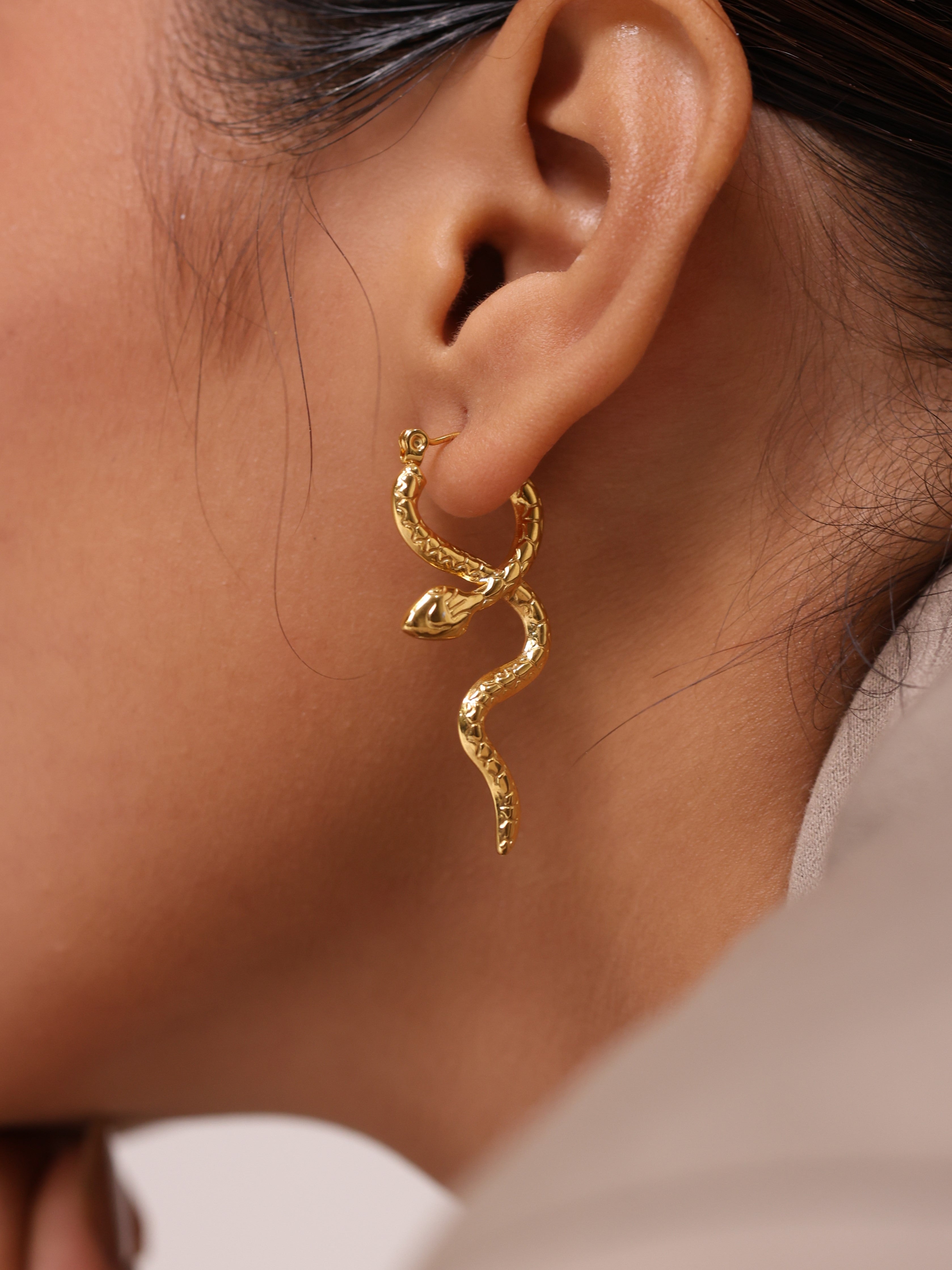 Snake Hoop Earrings