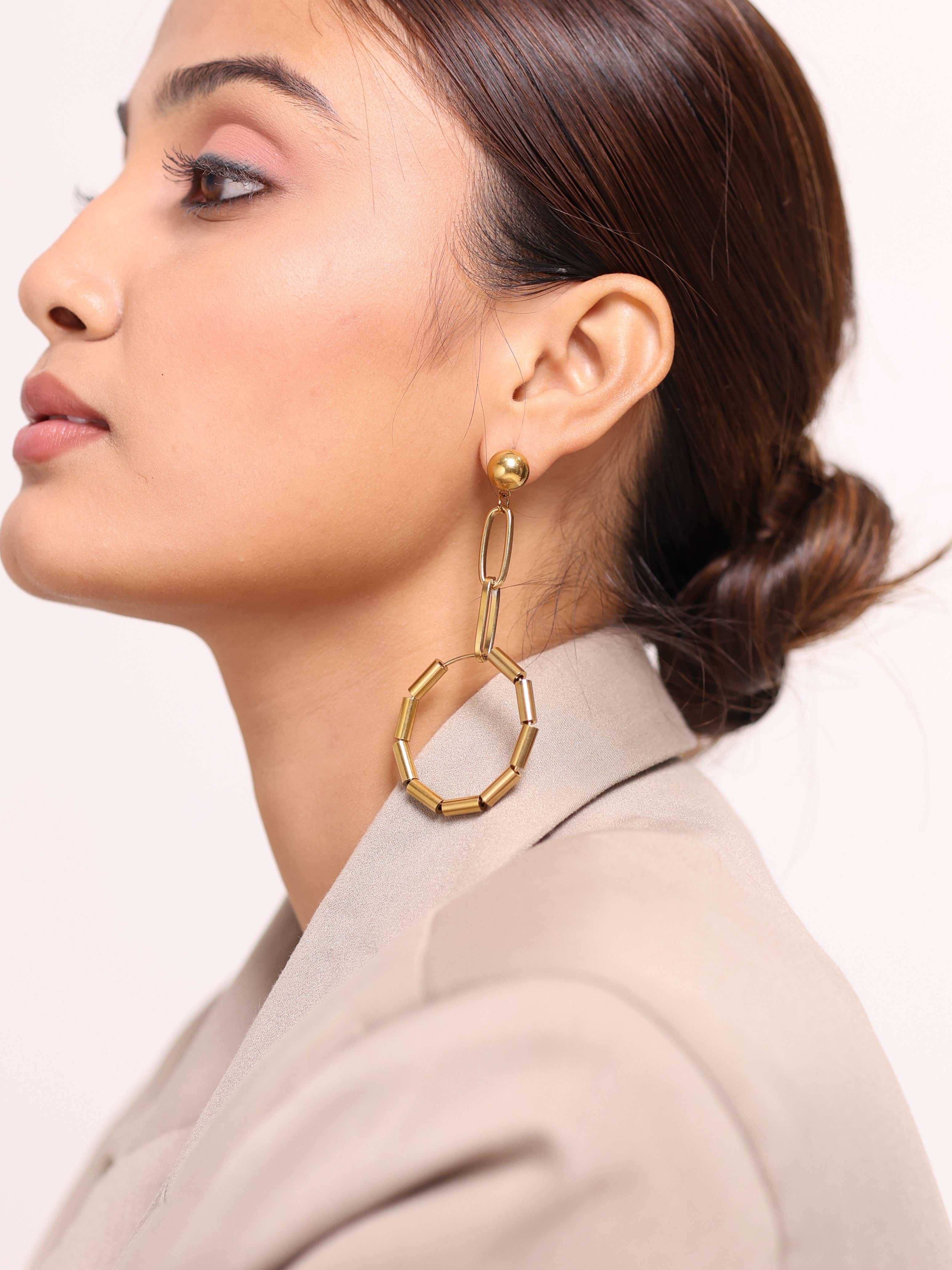 Structured Orbit Drops Earring