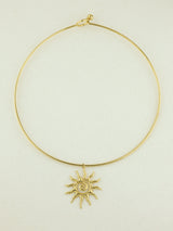 Spiral Sun Pendant Choker