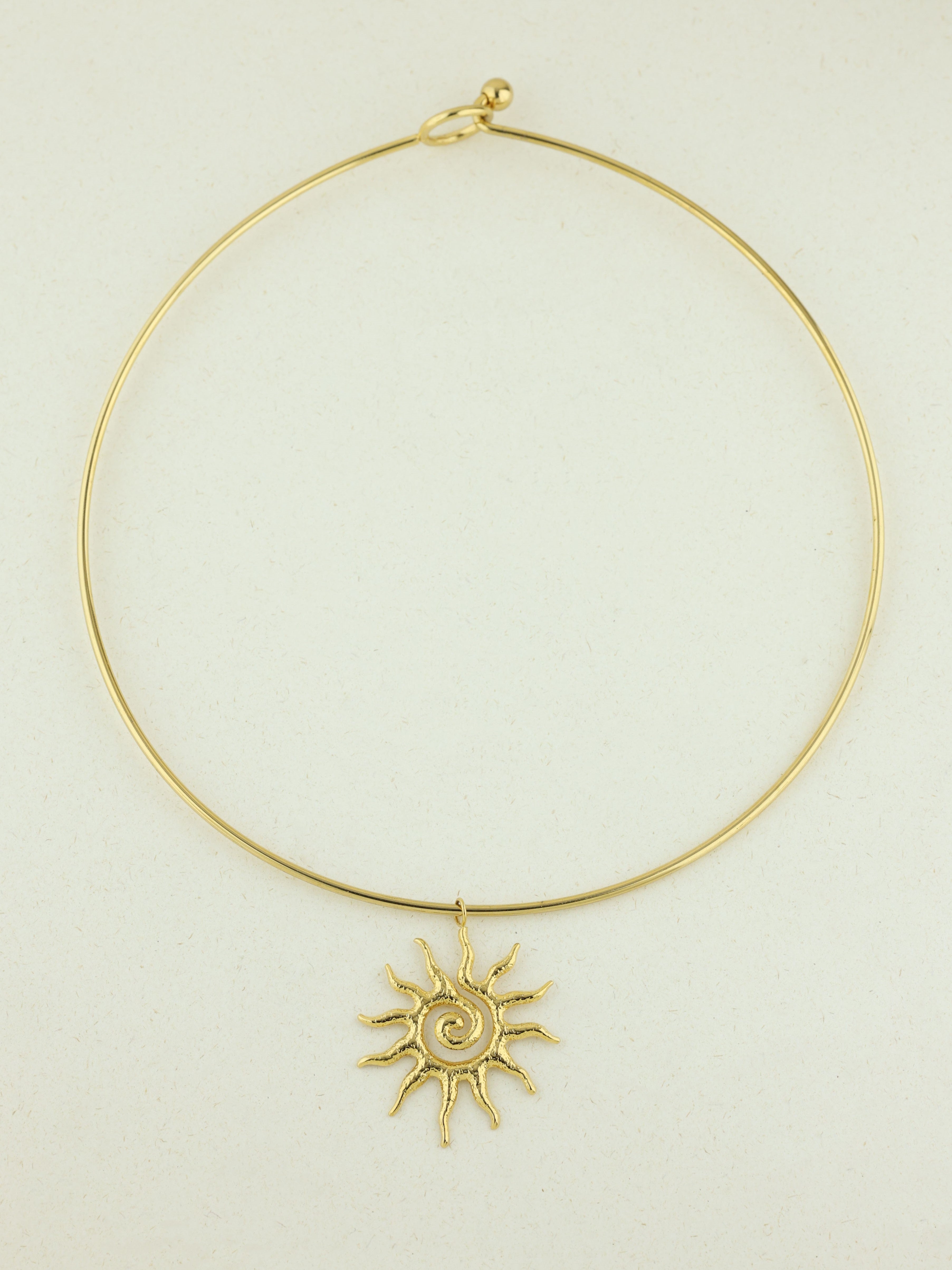 Spiral Sun Pendant Choker