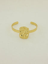 Flat Hammered Open Bangle