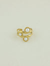 Golden Ripple Pearl Ring