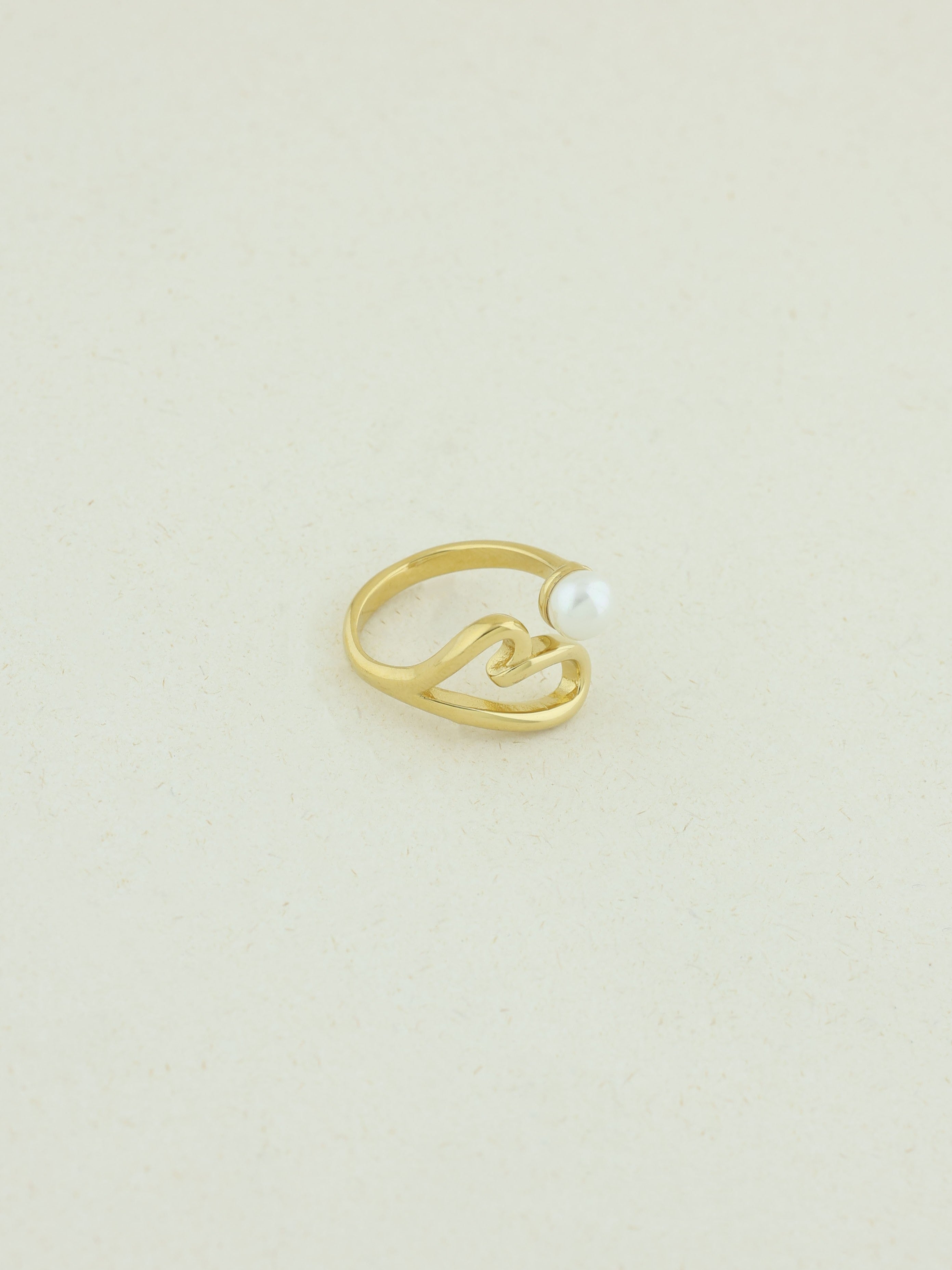 Heart Shaped Pearl Ring