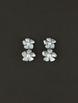 Double Bloom Pearl Drop Earrings
