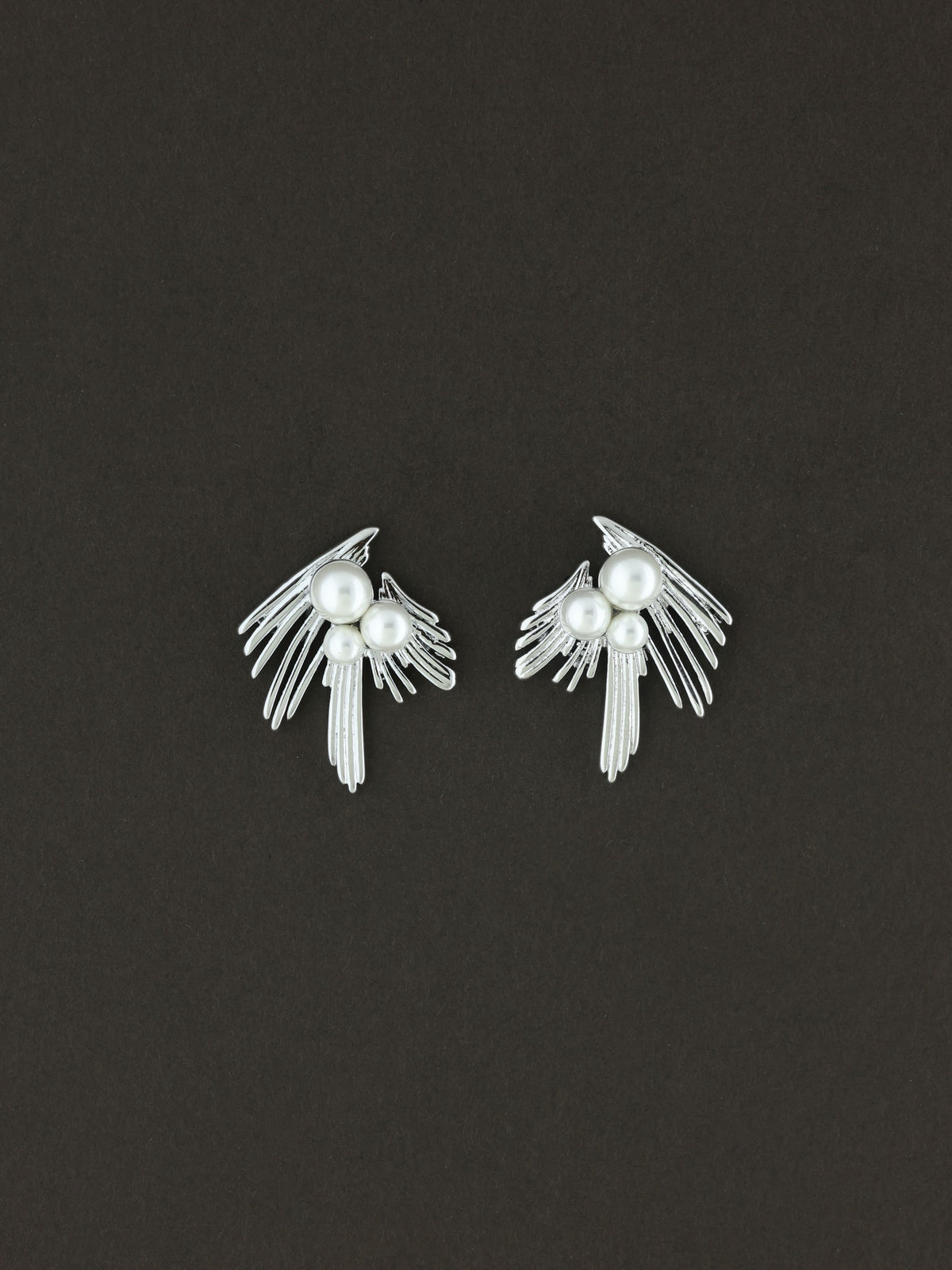 Mini Leaf Pearl Studs