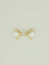 Bow Knot Pearl Studs