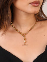 Bead Chain Necklace with Toggle Clasp