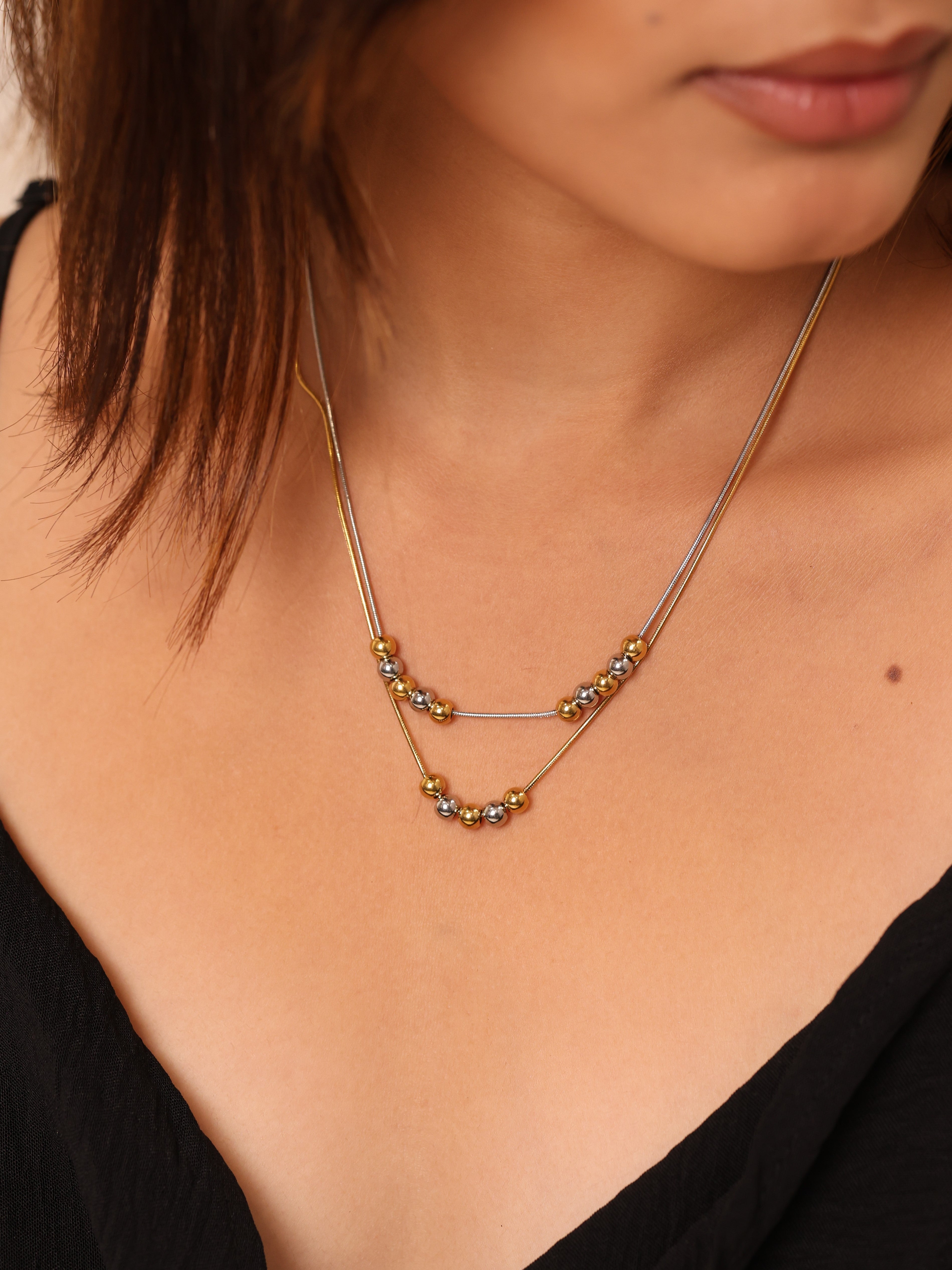 Two Strand Mixed Bead Necklace