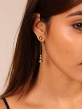 Mixed-Metal Beaded Drop Earrings