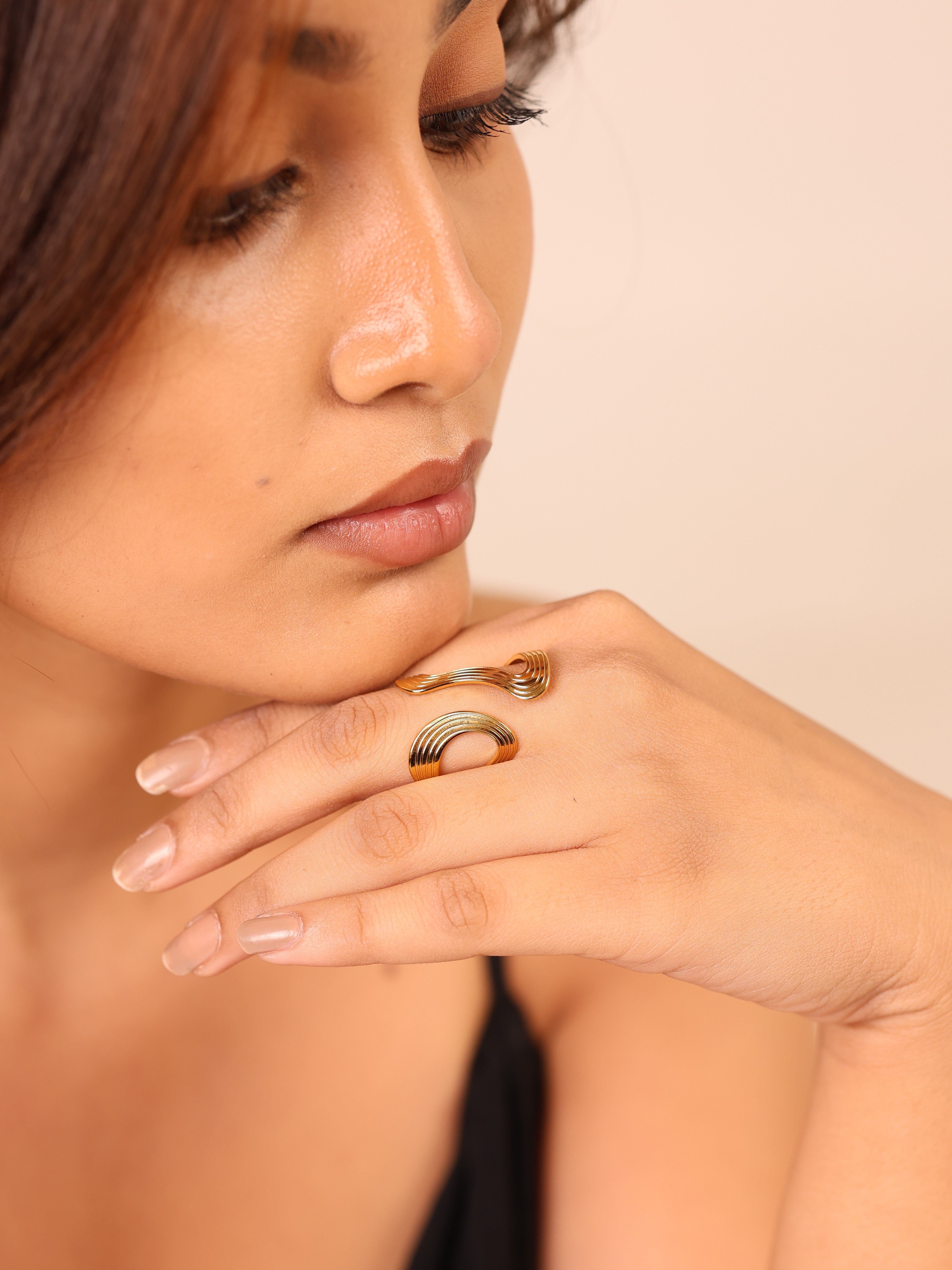 Twin Curve Open Ring