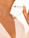 Geometric Cube Layered Lariat Necklace