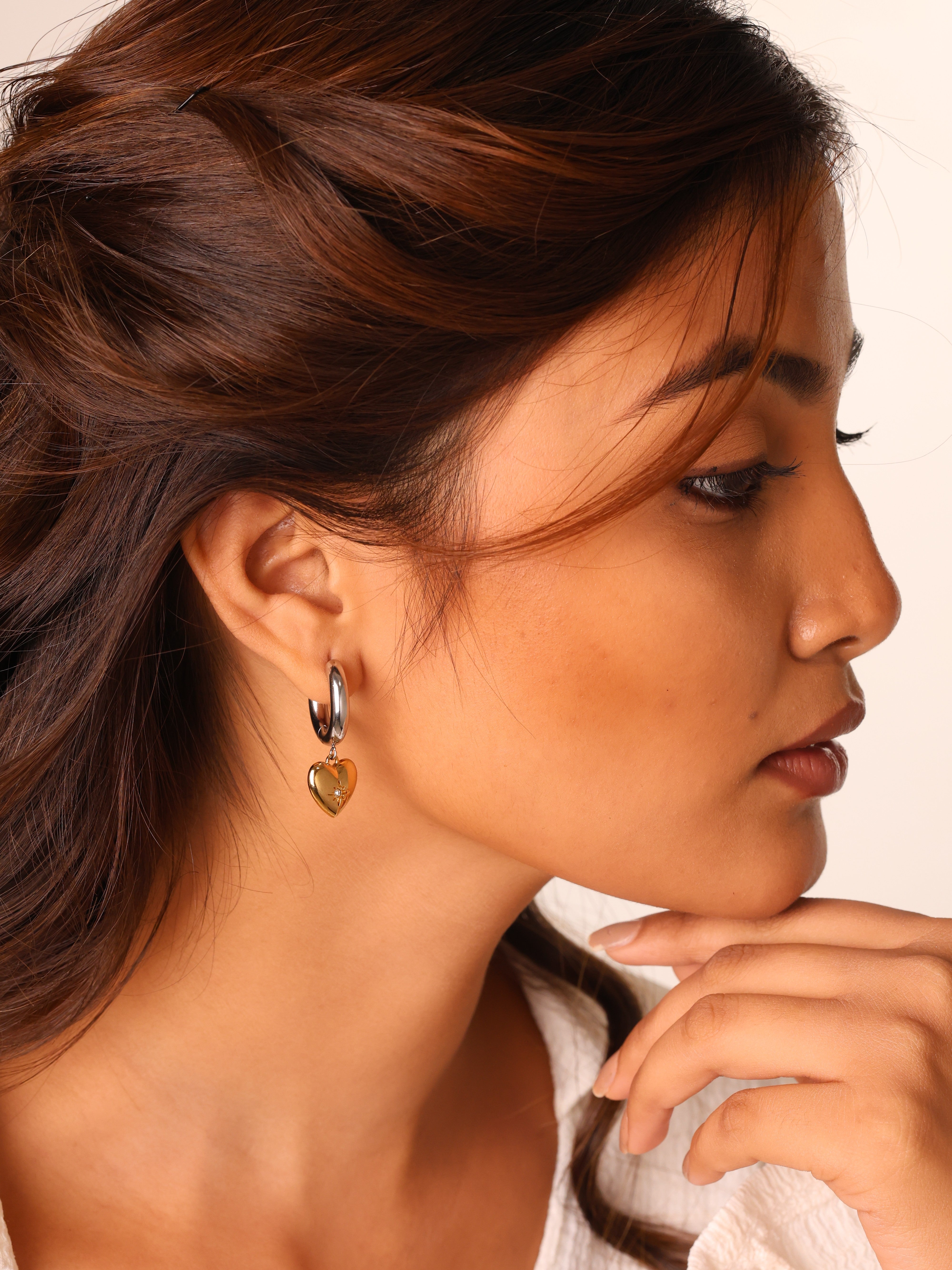 Radiant Heart Mixed-Metal Earrings