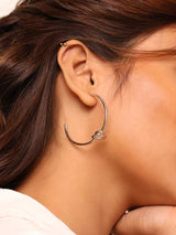 Silver Tied Knot Hoops