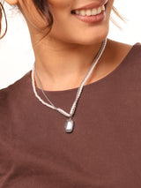 Layered Chain Necklace with Pearl
