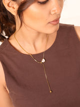 Pearl Heart Lariat Necklace