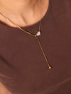 Pearl Heart Lariat Necklace