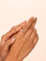 Heart Shaped Pearl Ring