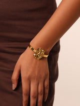 Flat Hammered Open Bangle