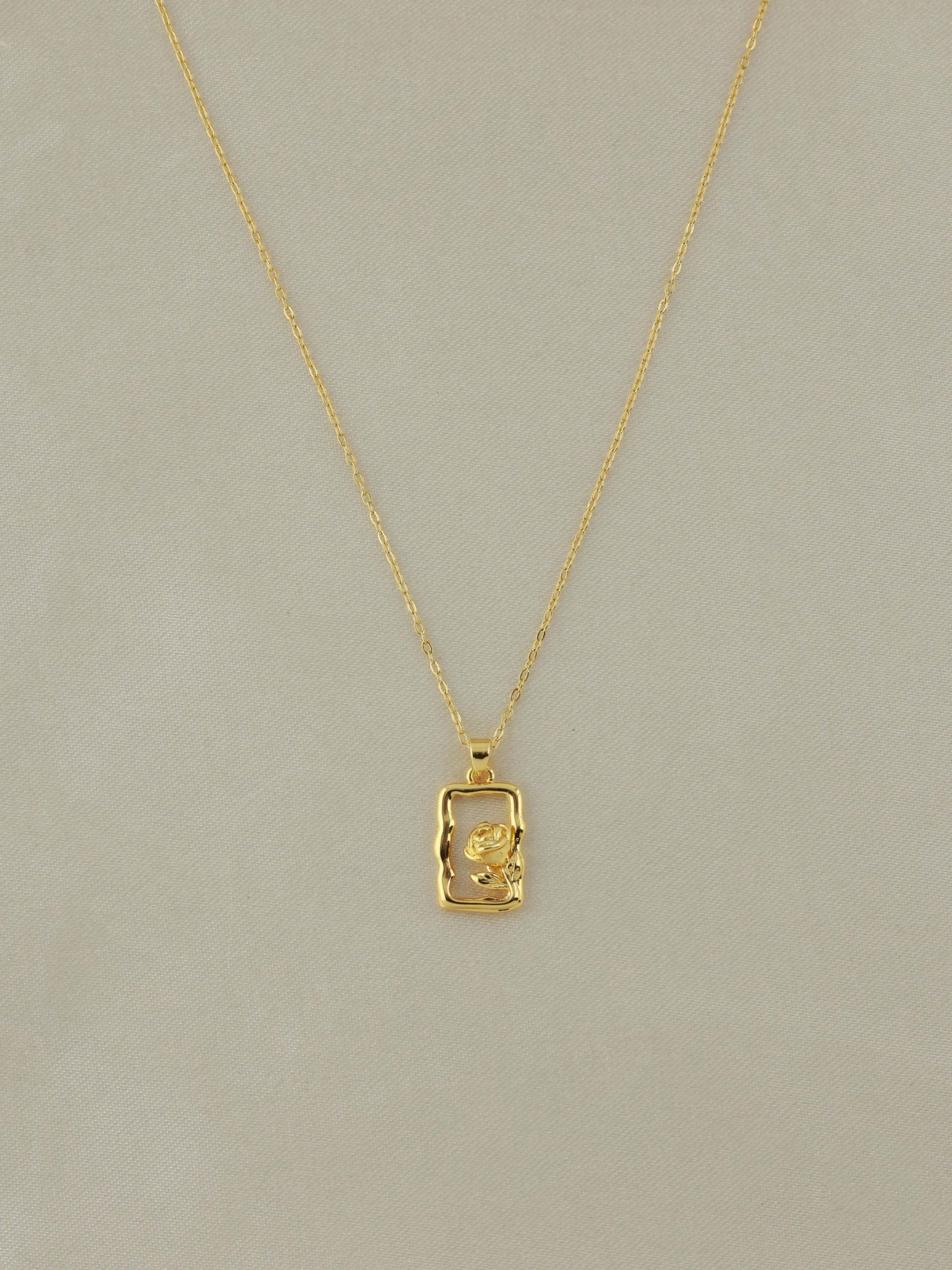Solitary Rose Frame Pendant