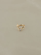 Solitaire Wave Ear Cuff