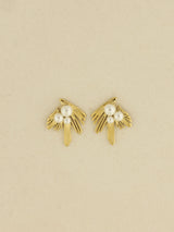 Mini Leaf Pearl Studs
