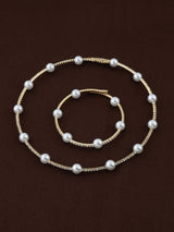 Golden Pearl Choker & Bracelet Set