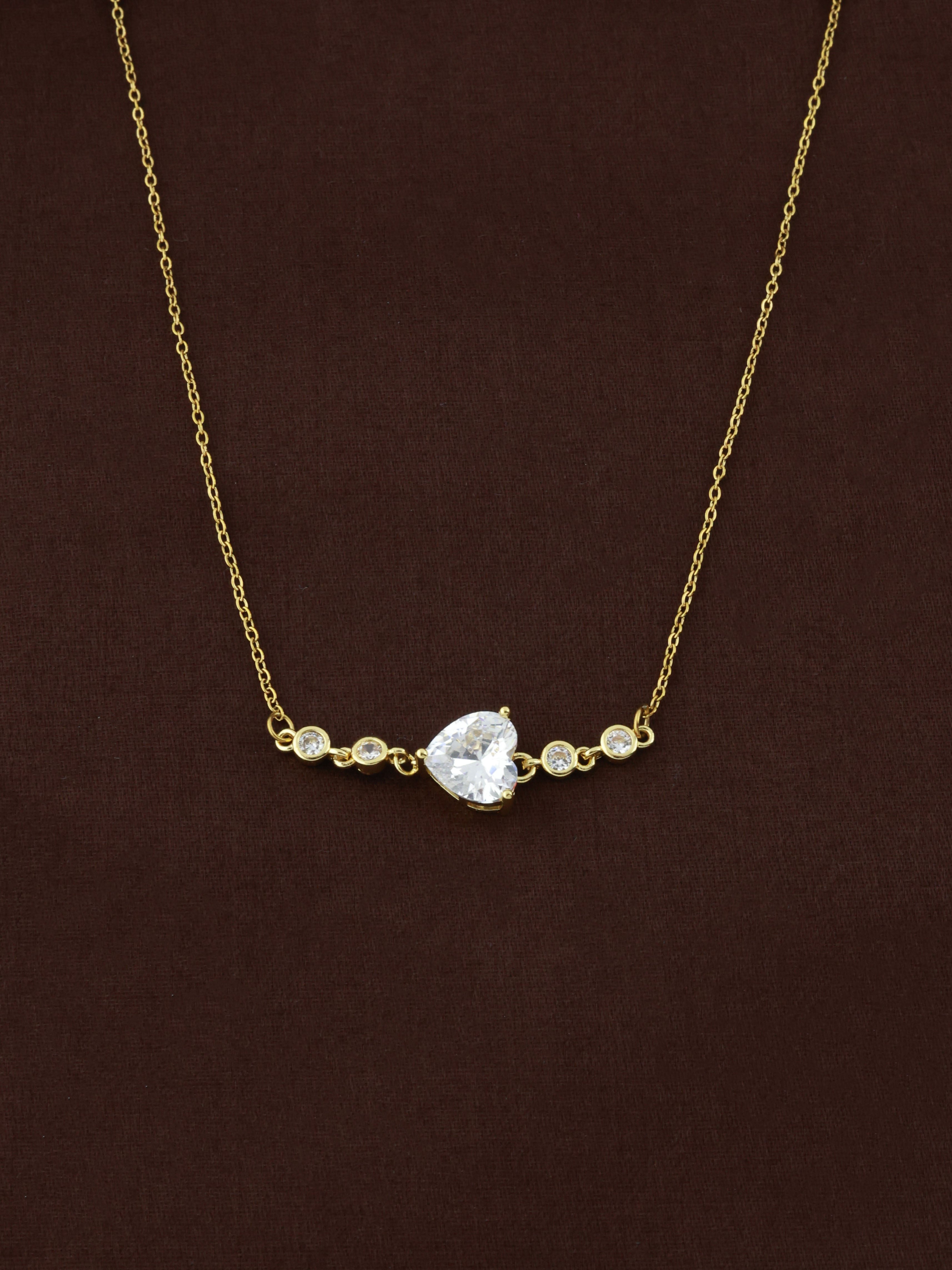 Bezel Heart Necklace