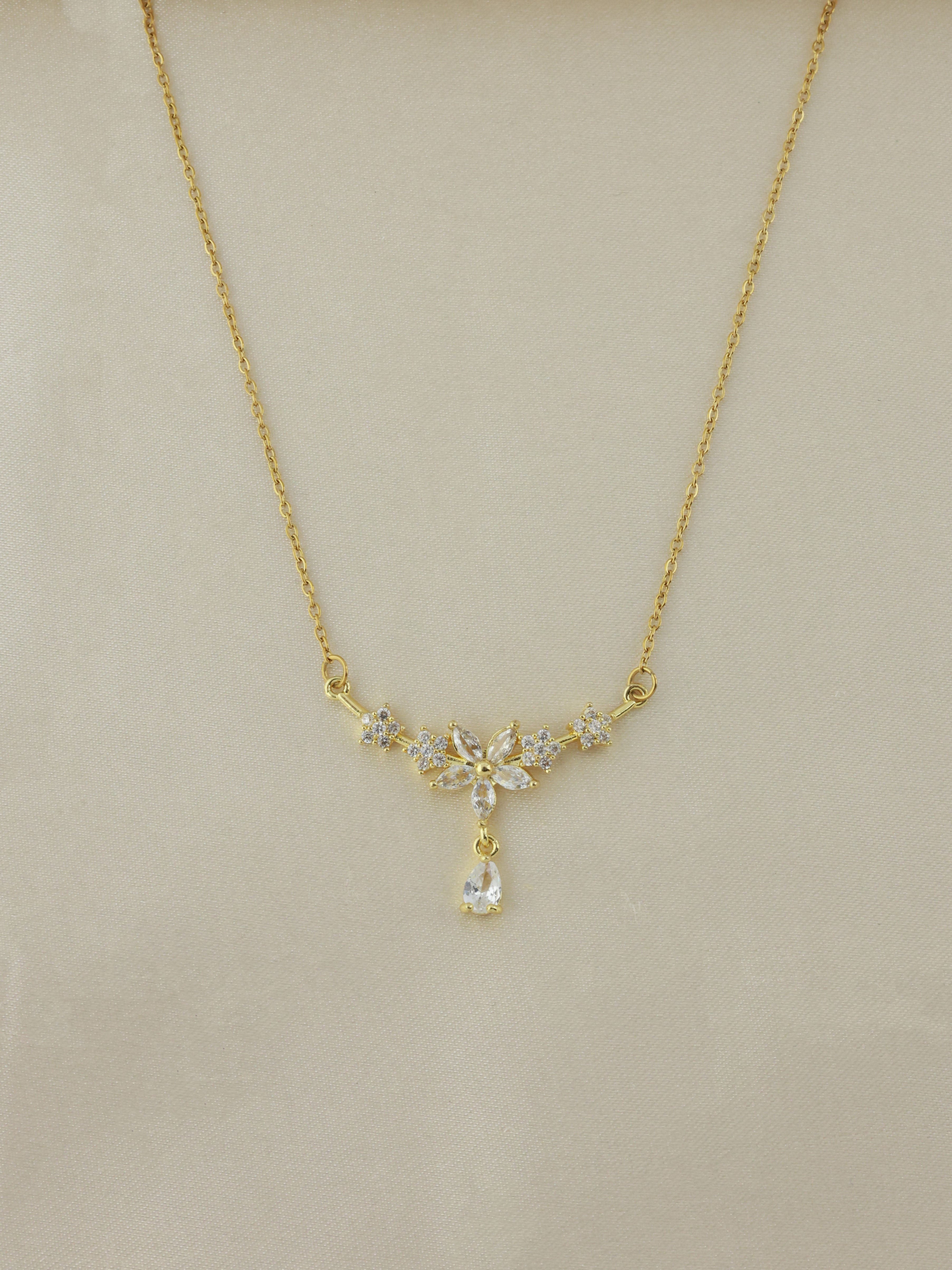 Crystal Botanical Drop Pendant