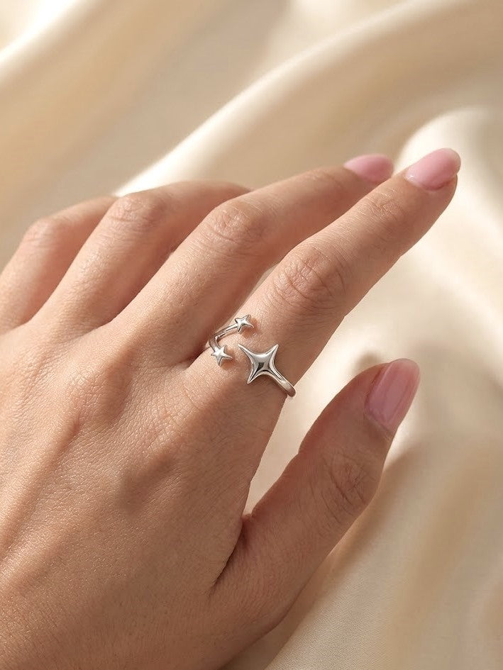 Star Open Ring with Simple Adjustable Fit