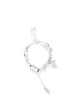 Elegant Gold Weave Chain Bracelet with Heart Charm