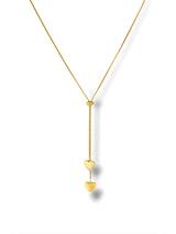 Double Heart Lariat Necklace