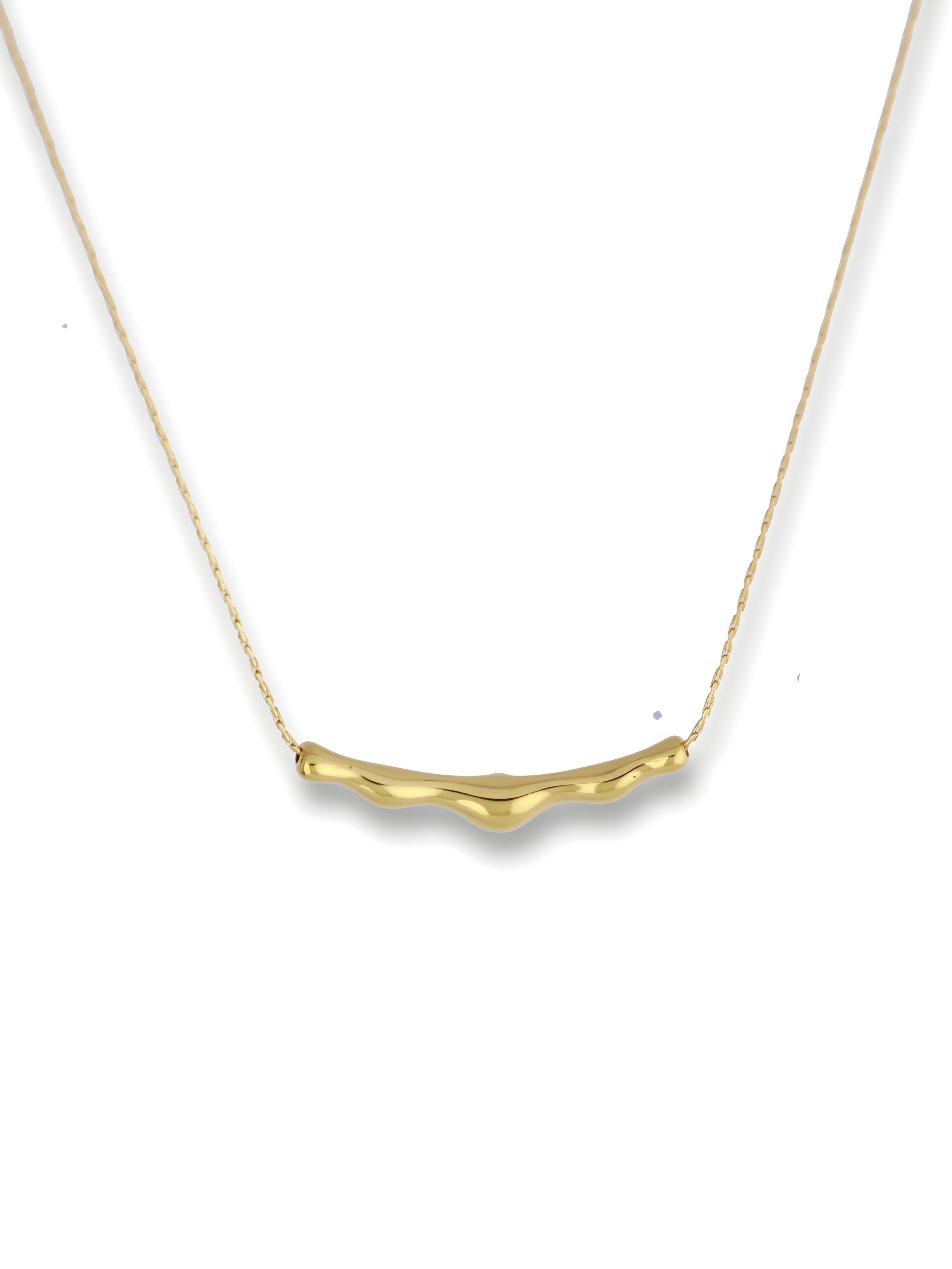 Wavy Bar Pendant Necklace
