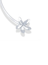 Floral Open Collar Necklace Silver Tone