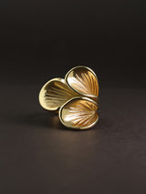 Golden Pressed Petal Ring