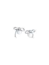 Bow Knot Pearl Stud Earrings