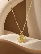 Spiral Rose Pendant Necklace
