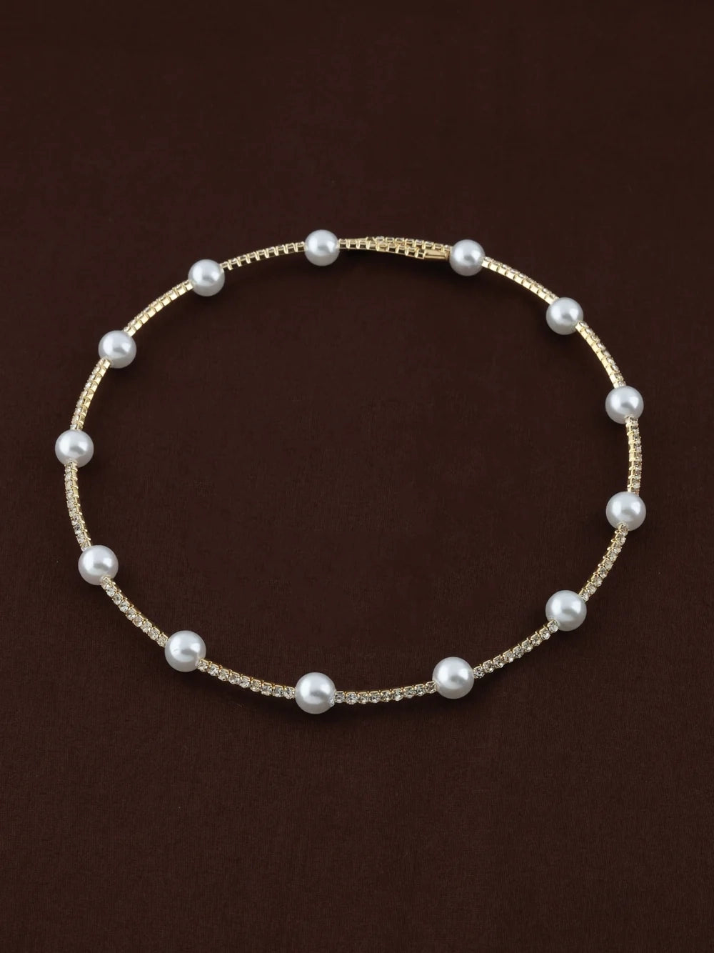 Golden Pearl Choker & Bracelet Set