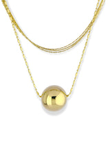 Layered Chain Necklace with Round Bead