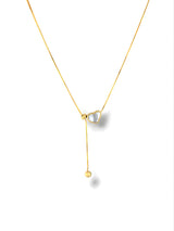 Pearl Heart Lariat Necklace