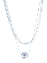 Layered Chain Necklace with Round Bead