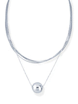 Layered Chain Necklace with Round Bead