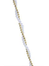 Elegant Gold Layered Chain Necklace with Shiny Pearl