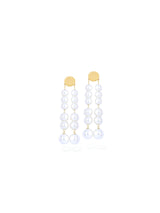 Elegant Gold Crystal Pearl Drop Necklace and Earring Set